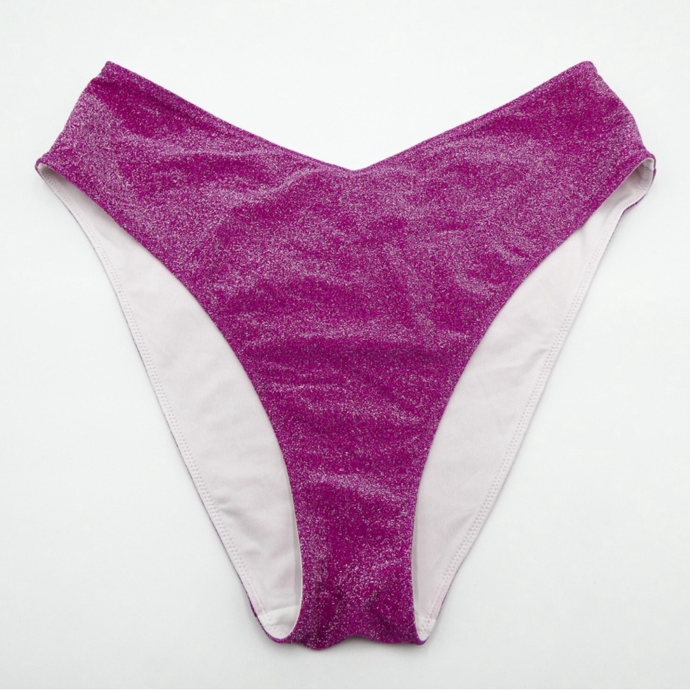 VS Sparkly Pink High-Waisted Bikini Bottoms